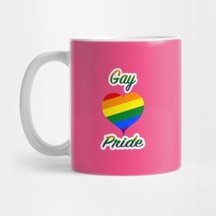 Gay Pride  Rainbow Heart Mug